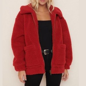 GARAGE • Red Sherpa Jacket